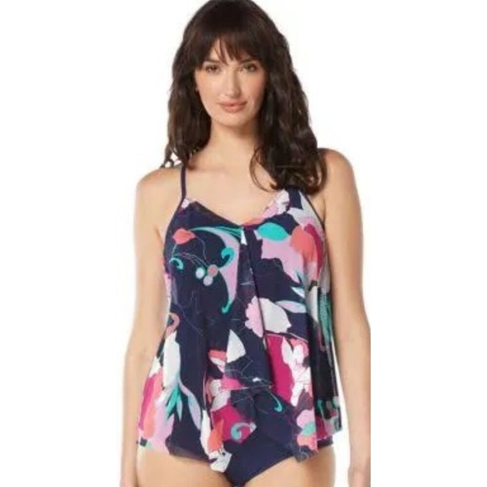 Beach House Women’s Avalon Floral Kerry Mesh Tankini Swim Top size 6 NWT Wire